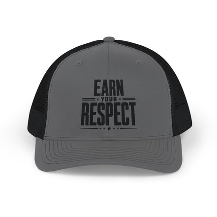 Men's Earn Your Respect Snapback Trucker Cap — Motivational Mesh Baseball Hat