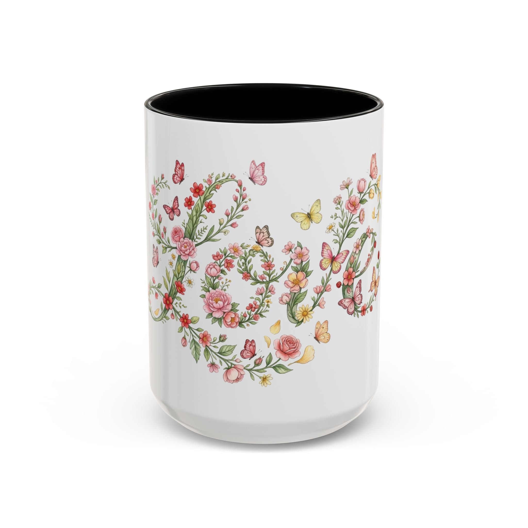 Floral Love Accent Coffee Mug — Butterfly Garden 11/15oz