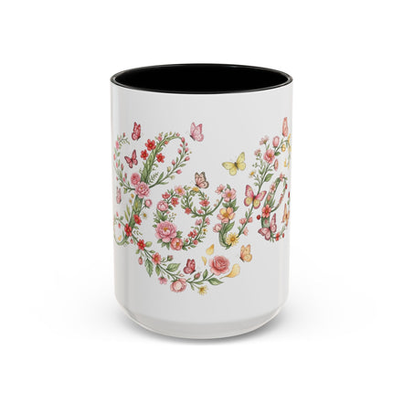 Floral Love Accent Coffee Mug — Butterfly Garden 11/15oz
