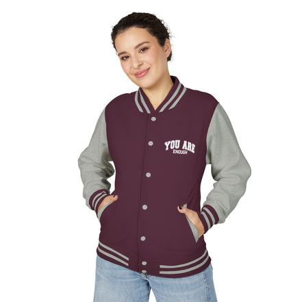 Letterman Jacket — "You Are Enough" Inspirational Varsity Jacket