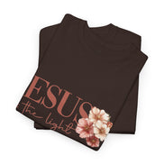 Jesus Is the Light T-Shirt — Floral Cross Christian Tee