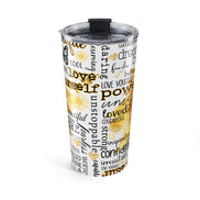 Inspirational Sunflower 20oz Tumbler — Motivational Word Art Travel Mug