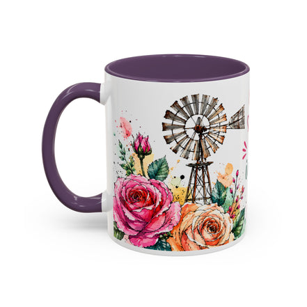 "Faith Makes the Impossible Possible" Coffee Mug — Floral Cross Inspirational Christian 110z