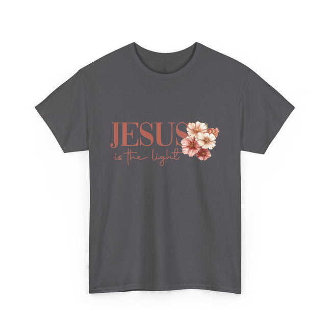 Jesus Is the Light T-Shirt — Floral Cross Christian Tee