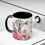 Inspirational Floral Accent Coffee Mug — “Your Story Is Still Being Written”