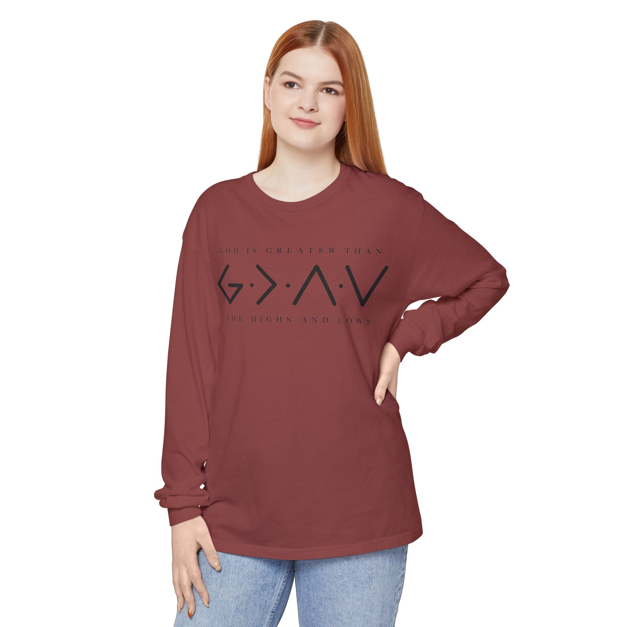 God Is Greater Than Long Sleeve T-Shirt — 