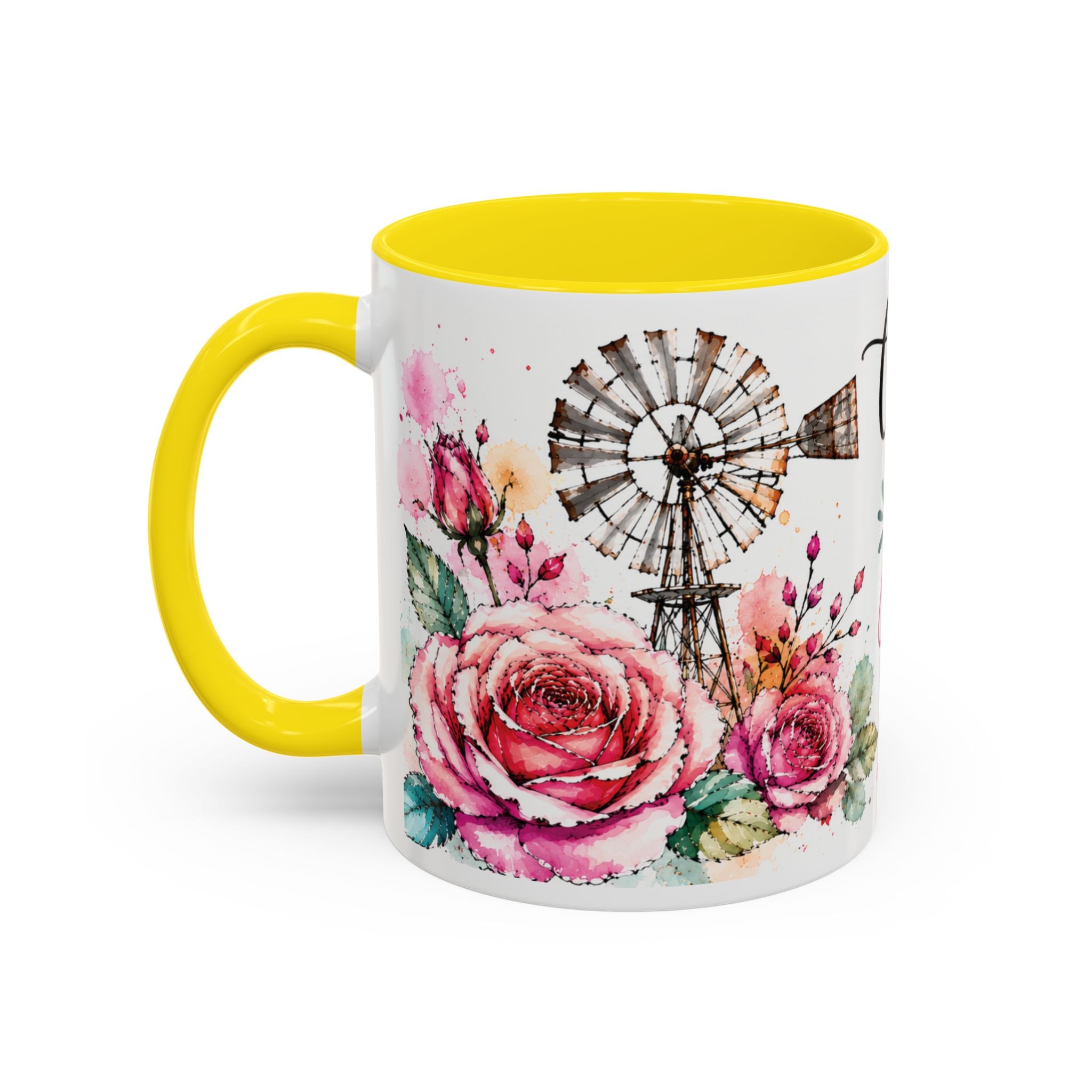 Choose Joy Floral Coffee Mug – Inspirational Pink Rose Accent Mug (11/15oz)