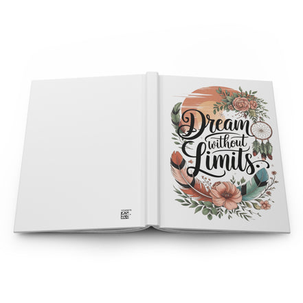 Dream Without Limits Hardcover Journal — Boho Floral Dreamcatcher Notebook for Inspirational Writing