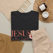 Jesus Is the Light T-Shirt — Floral Cross Christian Tee