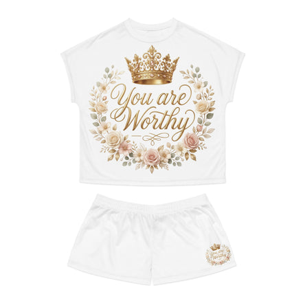 Women's Inspirational Short Pajama Sets- You Are Worthy
