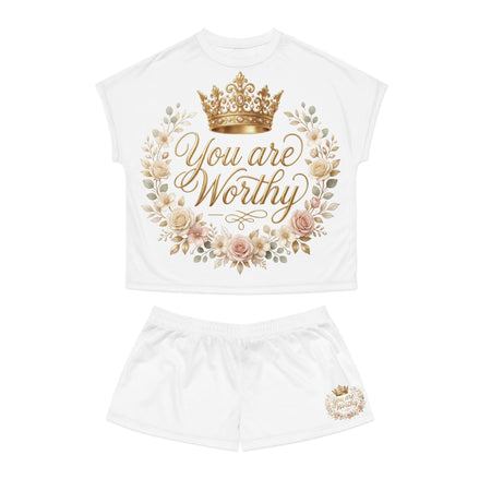 Women's Inspirational Short Pajama Sets- You Are Worthy
