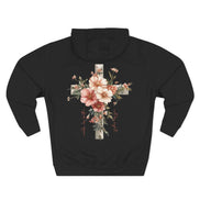 Jesus Is the Light Floral Cross Hoodie — Christian Faith Graphic Hoodie