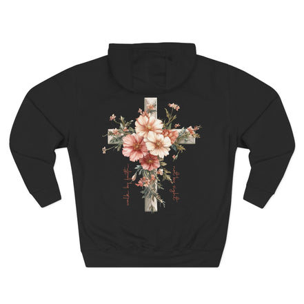 Jesus Is the Light Floral Cross Hoodie — Christian Faith Graphic Hoodie