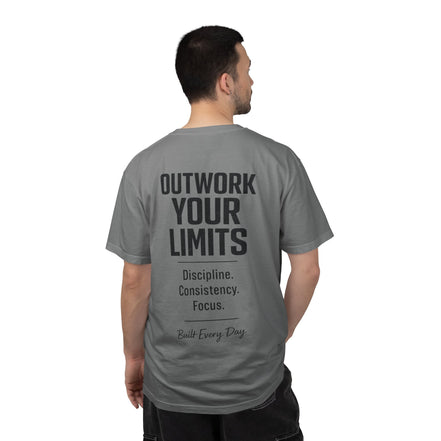 Men's No Days Off T-Shirt — "Outwork Your Limits" Motivational Gym Tee