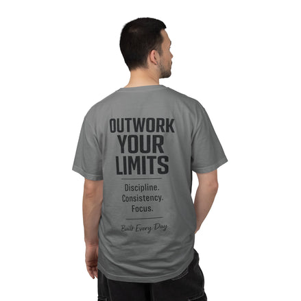 Men's No Days Off T-Shirt — "Outwork Your Limits" Motivational Gym Tee
