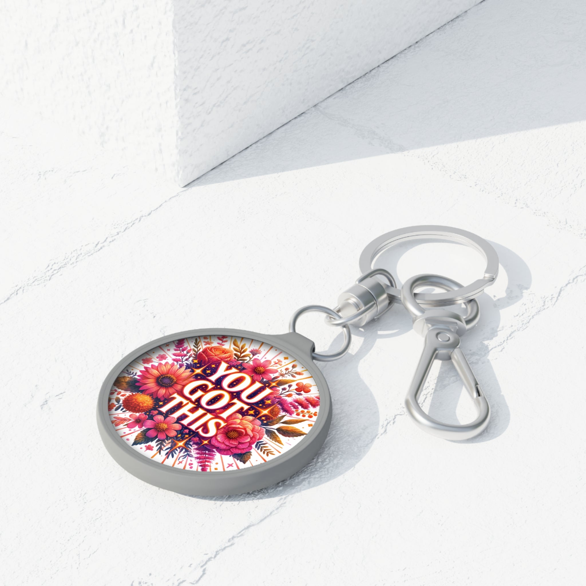 Keyring Tag — 'You Got This' Floral Motivational Keychain