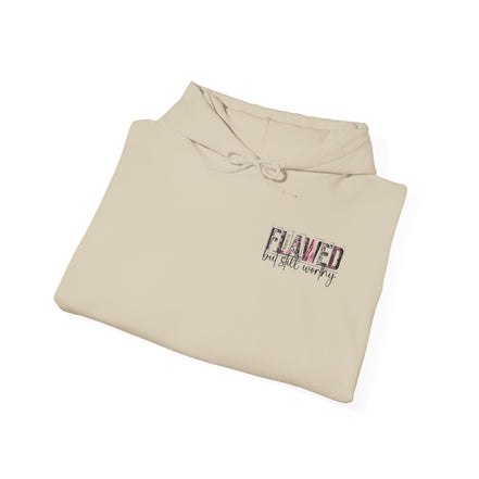 Flawed But Still Worthy Hoodie — Inspirational Women's Graphic Hoodie