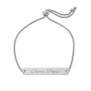 Engravable Adjustable Bar Bracelet — Personalized Nameplate Gift