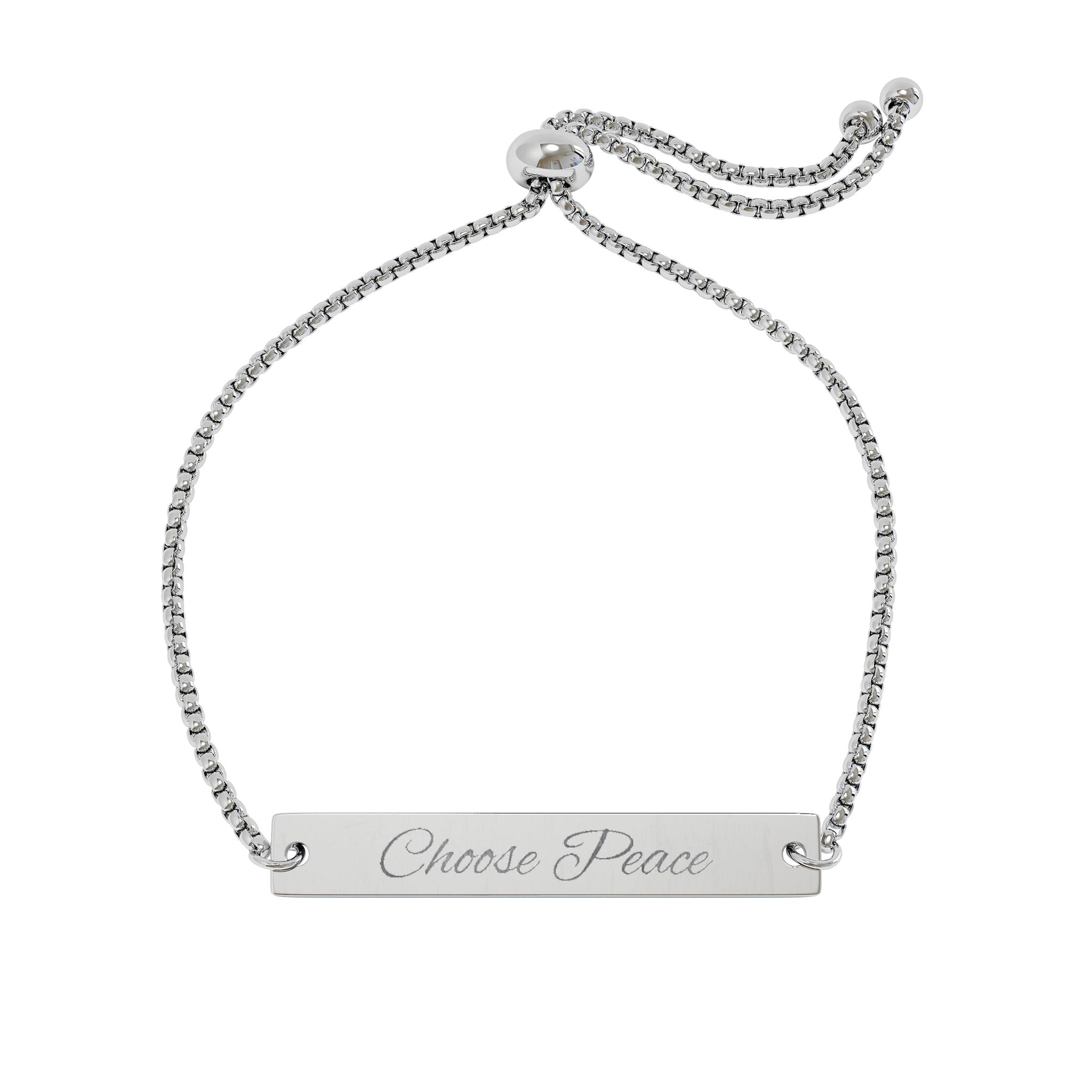 Engravable Adjustable Bar Bracelet — Personalized Nameplate Gift
