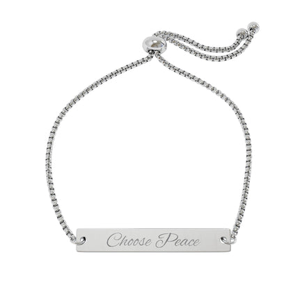 Engravable Adjustable Bar Bracelet — Personalized Nameplate Gift