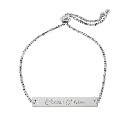 Engravable Adjustable Bar Bracelet — Personalized Nameplate Gift