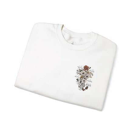 Religious Floral Cross - Inspirational Heavy Blend™ Crewneck Sweatshirt