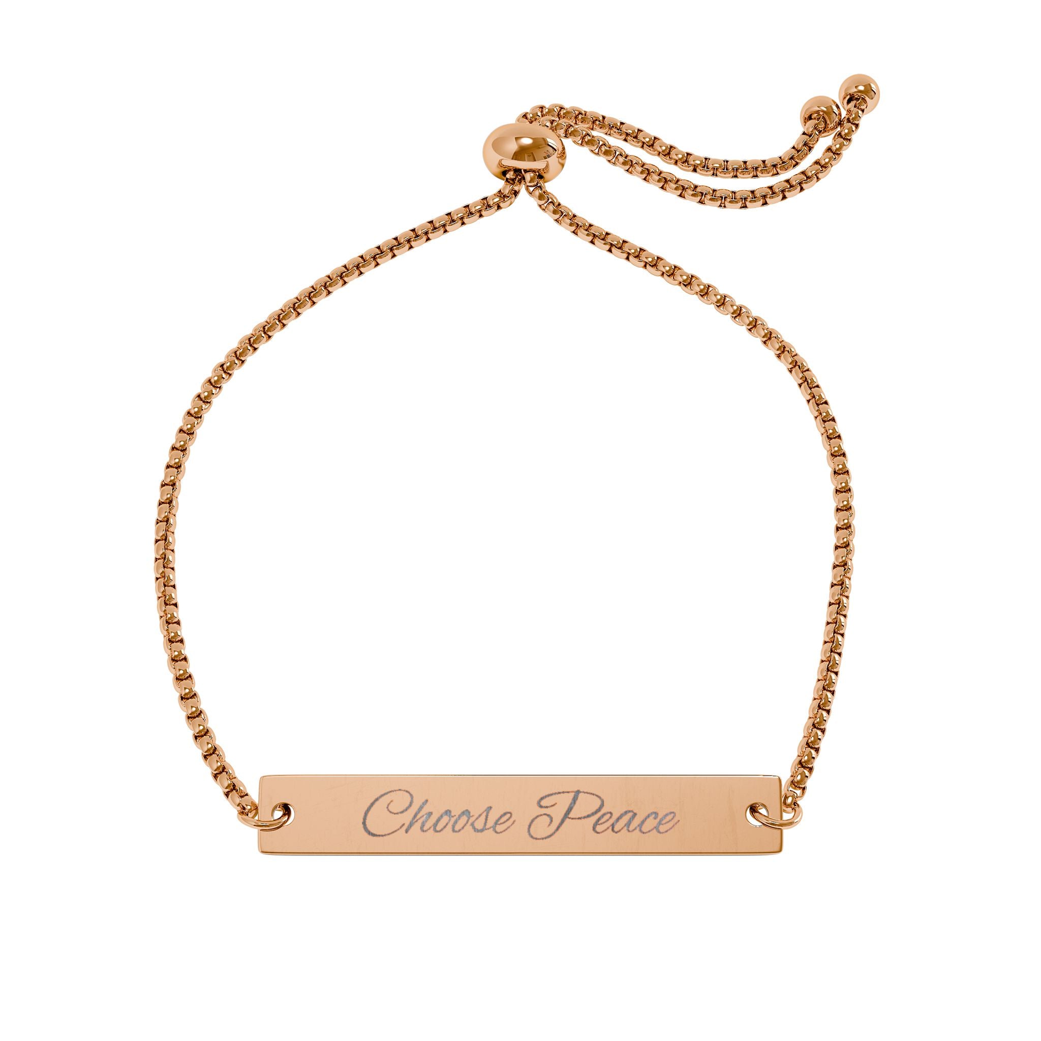 Engravable Adjustable Bar Bracelet — Personalized Nameplate Gift
