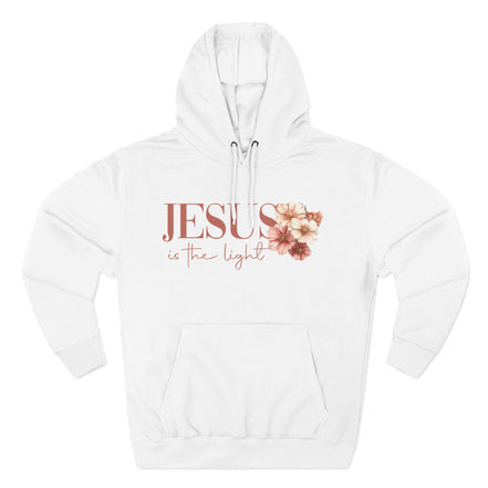 Jesus Is the Light Floral Cross Hoodie — Christian Faith Graphic Hoodie