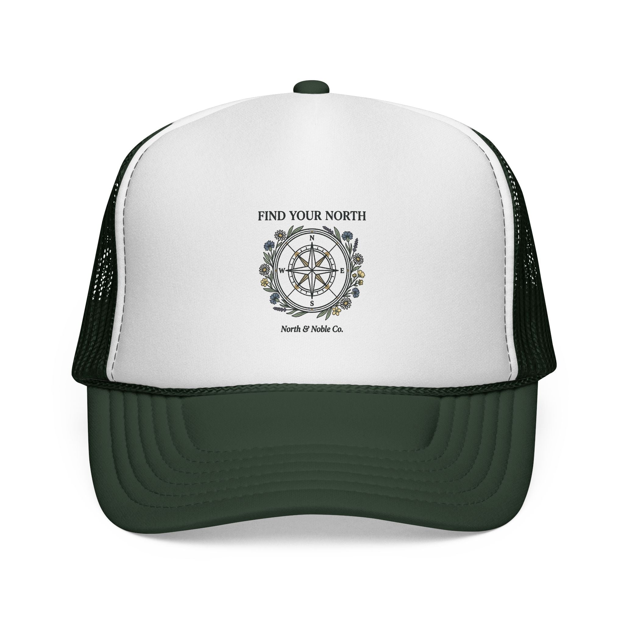 Find Your North Trucker Cap — Compass Graphic Mesh Baseball Hat