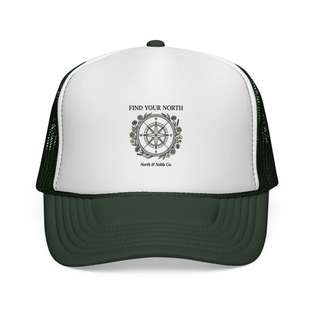 Find Your North Trucker Cap — Compass Graphic Mesh Baseball Hat