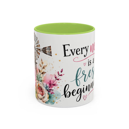 Coffee Mug - "Every New Day Is A Fresh Beginning" Floral Inspirational Coffee Mug