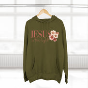 Jesus Is the Light Floral Cross Hoodie — Christian Faith Graphic Hoodie