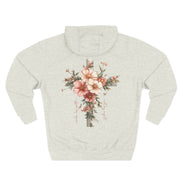 Jesus Is the Light Floral Cross Hoodie — Christian Faith Graphic Hoodie