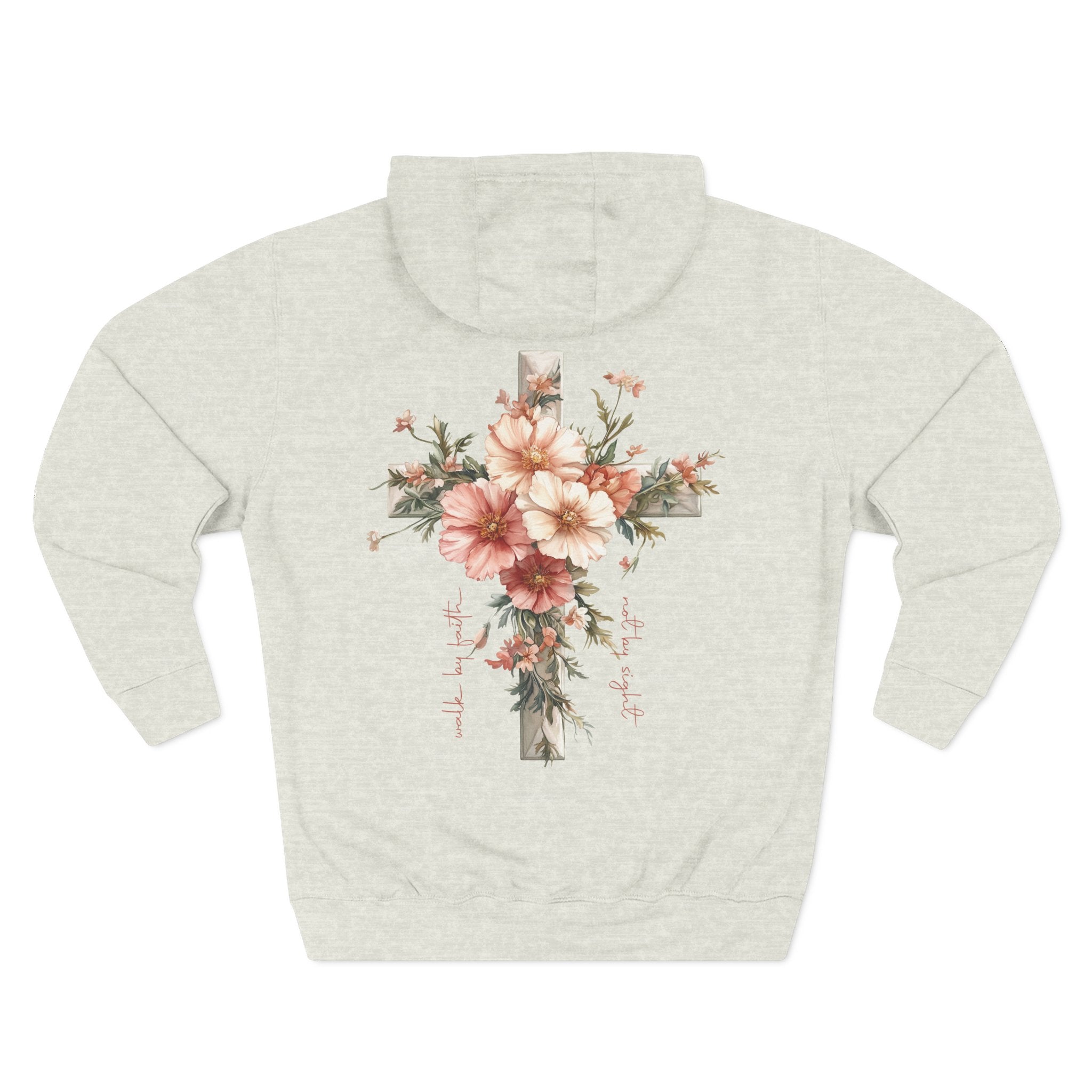 Jesus Is the Light Floral Cross Hoodie — Christian Faith Graphic Hoodie