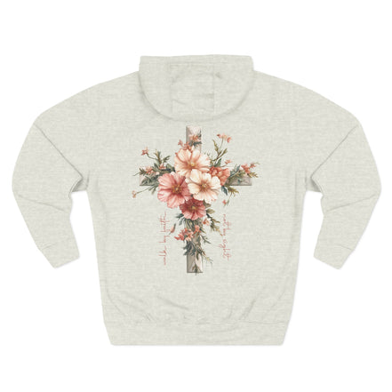 Jesus Is the Light Floral Cross Hoodie — Christian Faith Graphic Hoodie