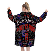 Football Inspired - East Rowan Mustangs - Adult Blanket Hoodie