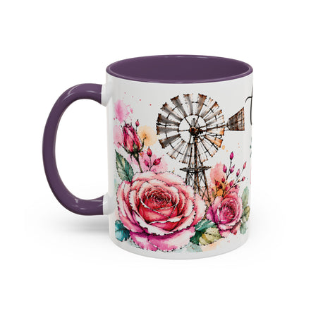 Choose Joy Floral Coffee Mug – Inspirational Pink Rose Accent Mug (11/15oz)