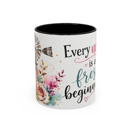 Coffee Mug - "Every New Day Is A Fresh Beginning" Floral Inspirational Coffee Mug