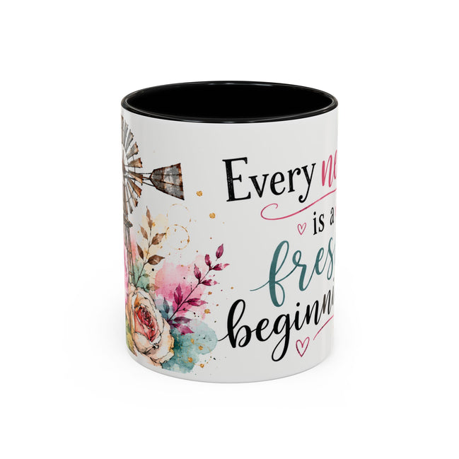 Coffee Mug - "Every New Day Is A Fresh Beginning" Floral Inspirational Coffee Mug
