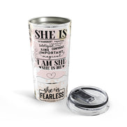 Inspirational 'She Is' 20oz Tumbler — Christian Encouragement Travel Mug