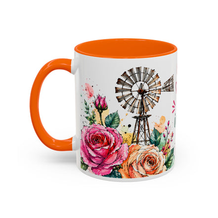 "Faith Makes the Impossible Possible" Coffee Mug — Floral Cross Inspirational Christian 110z