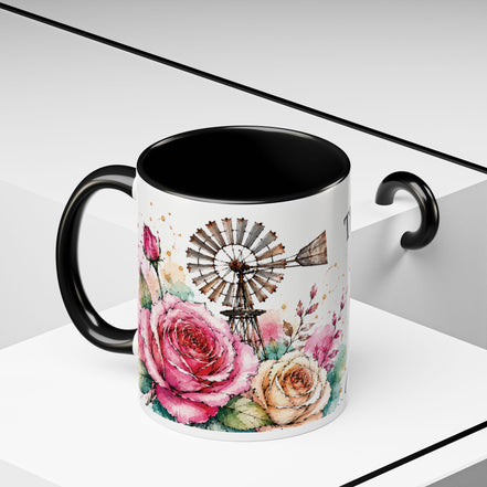 Inspirational Coffee Mug — (11oz) "The Best Is Yet to Come" Floral Accent