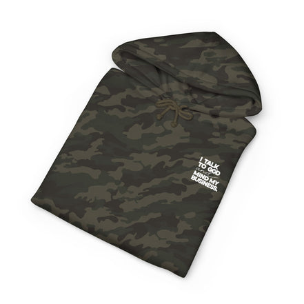 Women's Heavyweight Motivational Hoodie - I talk to God and Mind my Business