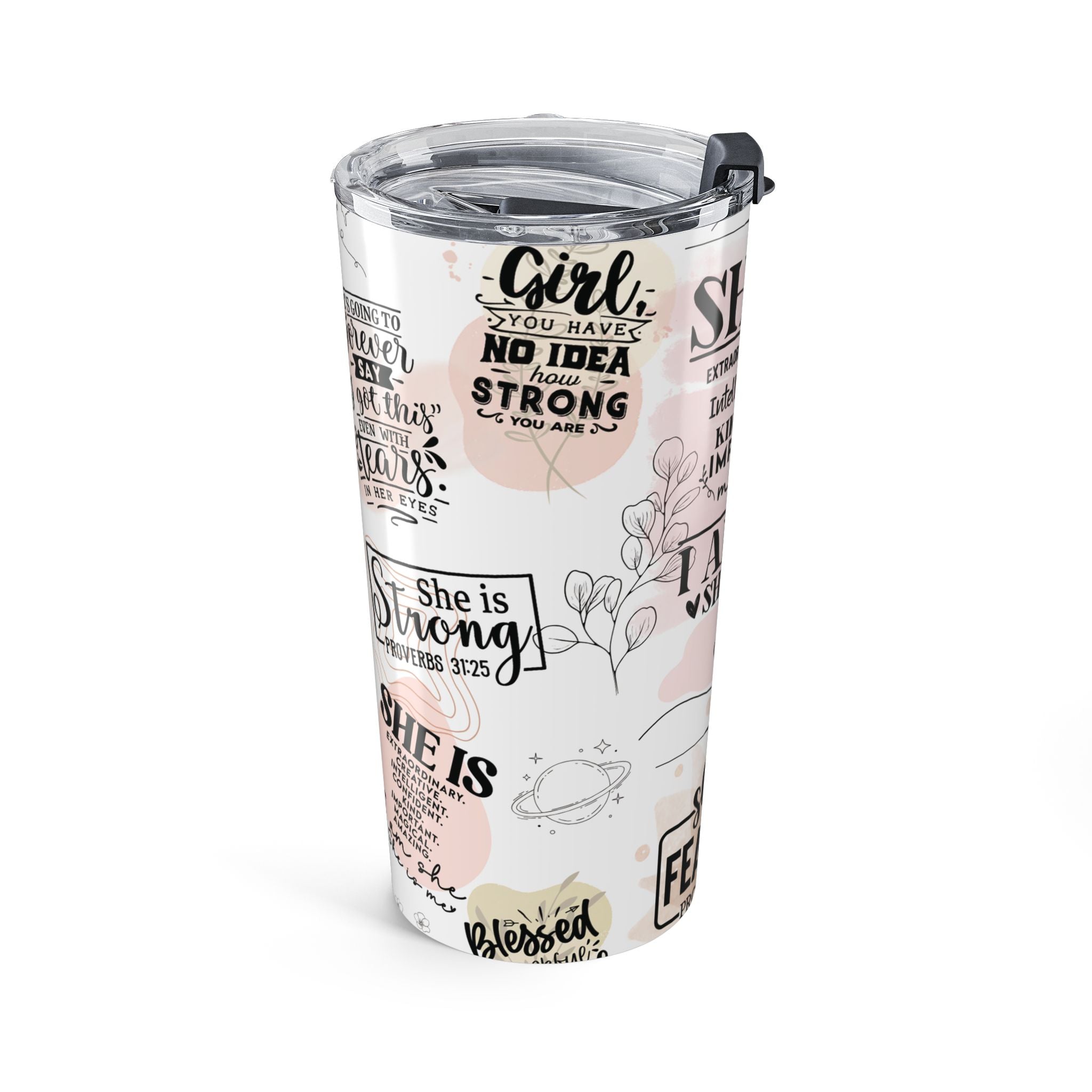Inspirational 'She Is' 20oz Tumbler — Christian Encouragement Travel Mug