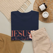 Jesus Is the Light T-Shirt — Floral Cross Christian Tee