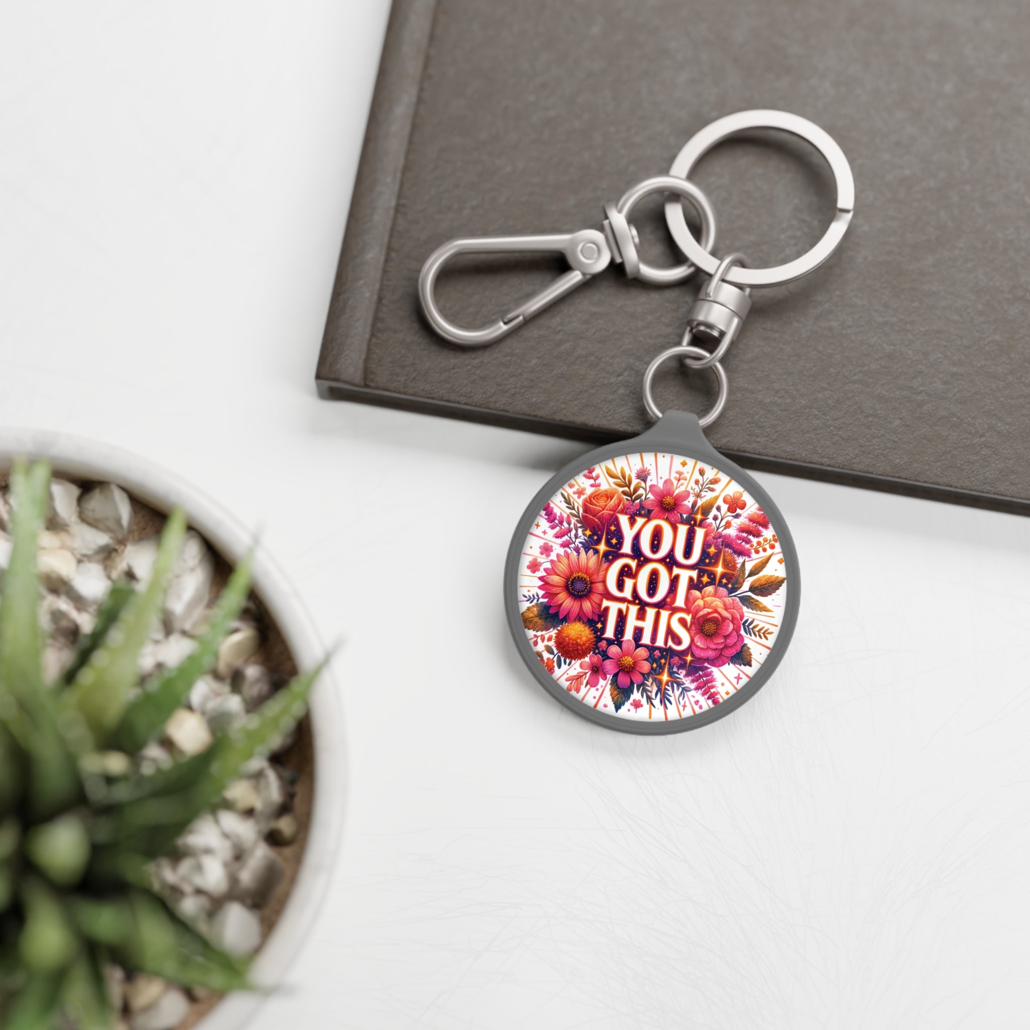 Keyring Tag — 'You Got This' Floral Motivational Keychain
