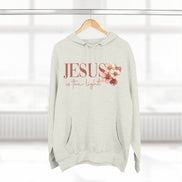 Jesus Is the Light Floral Cross Hoodie — Christian Faith Graphic Hoodie