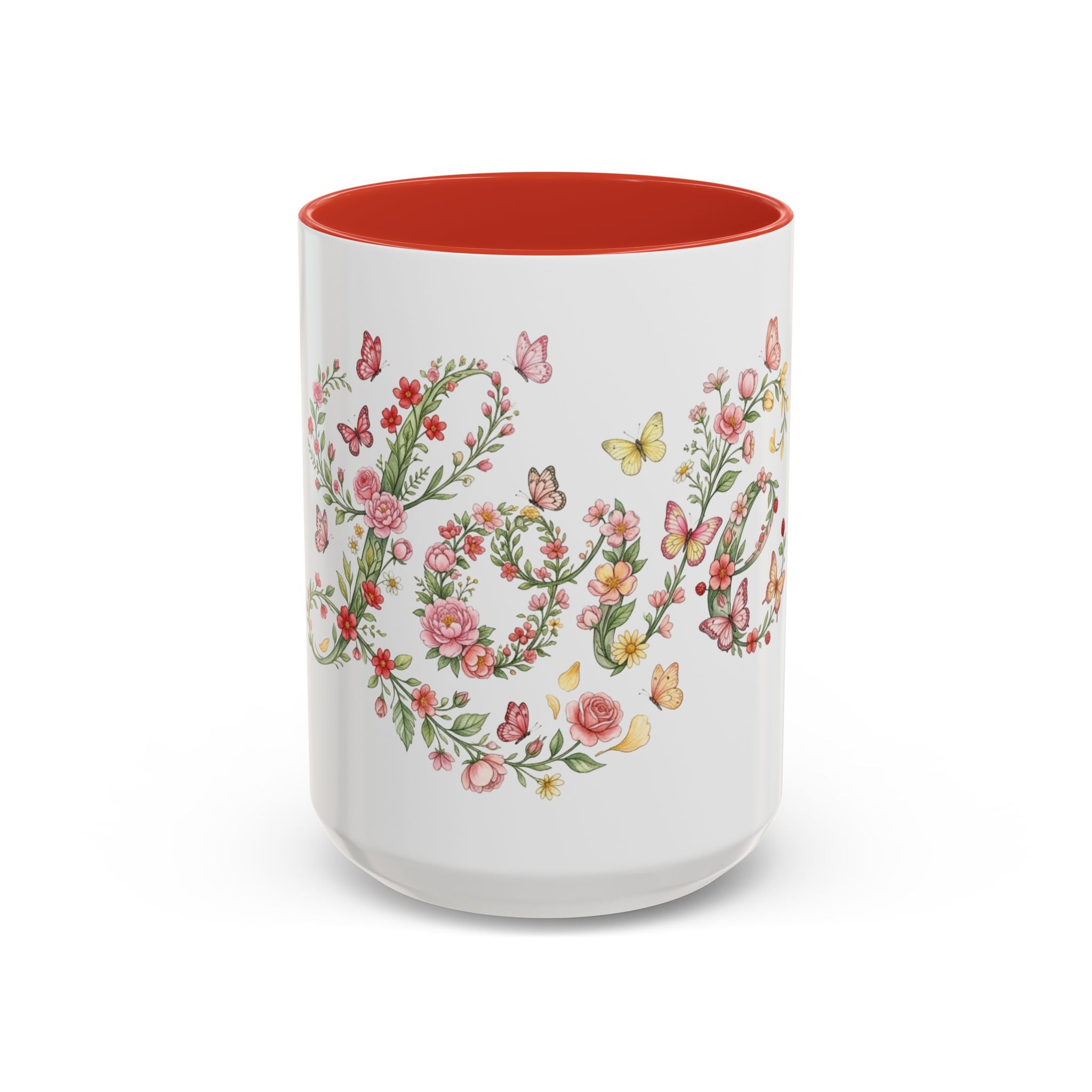 Floral Love Accent Coffee Mug — Butterfly Garden 11/15oz