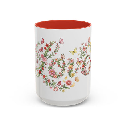 Floral Love Accent Coffee Mug — Butterfly Garden 11/15oz