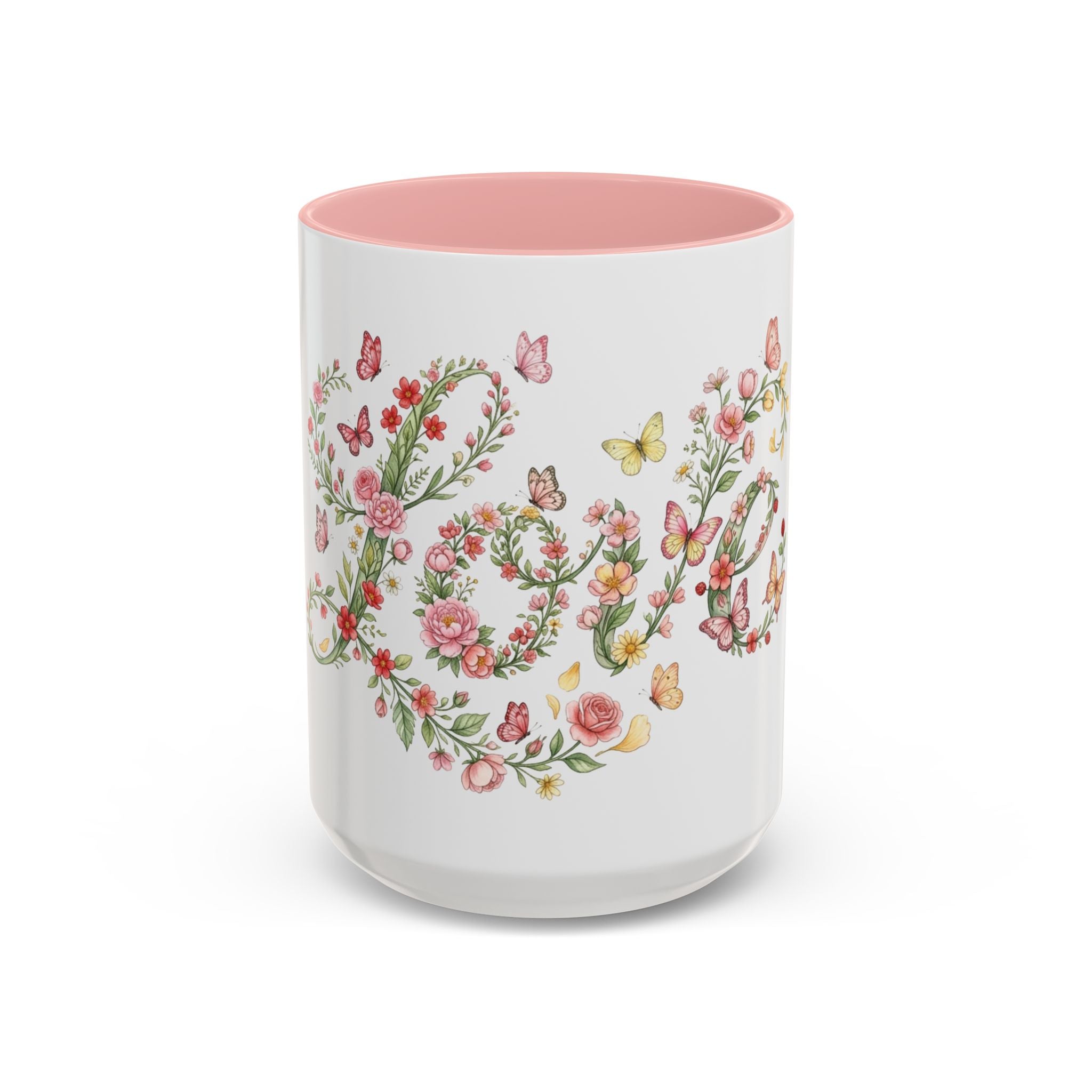 Floral Love Accent Coffee Mug — Butterfly Garden 11/15oz